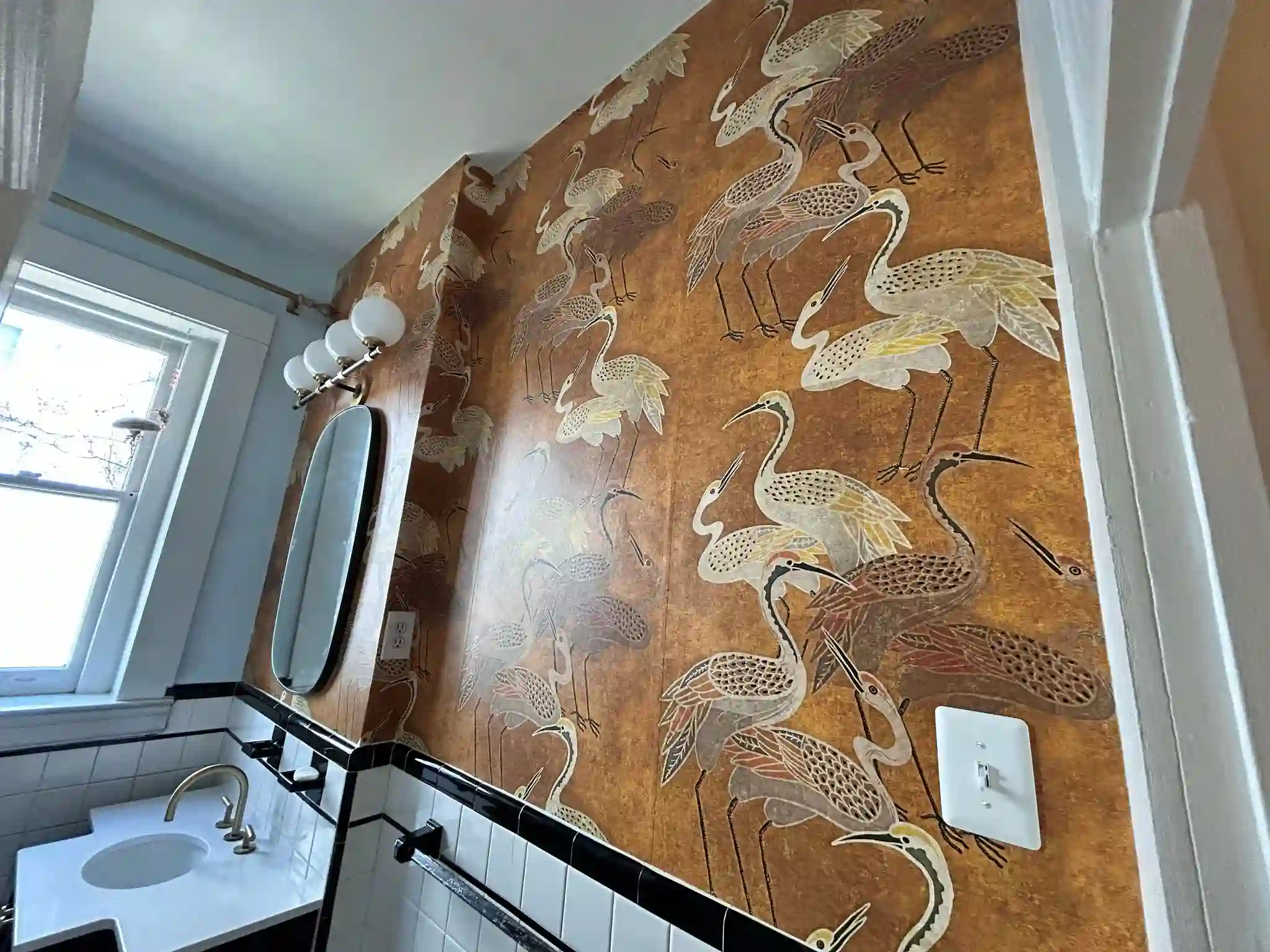Personalized Wallpaper Installers - wallpaper pattern matching in Austin residential project